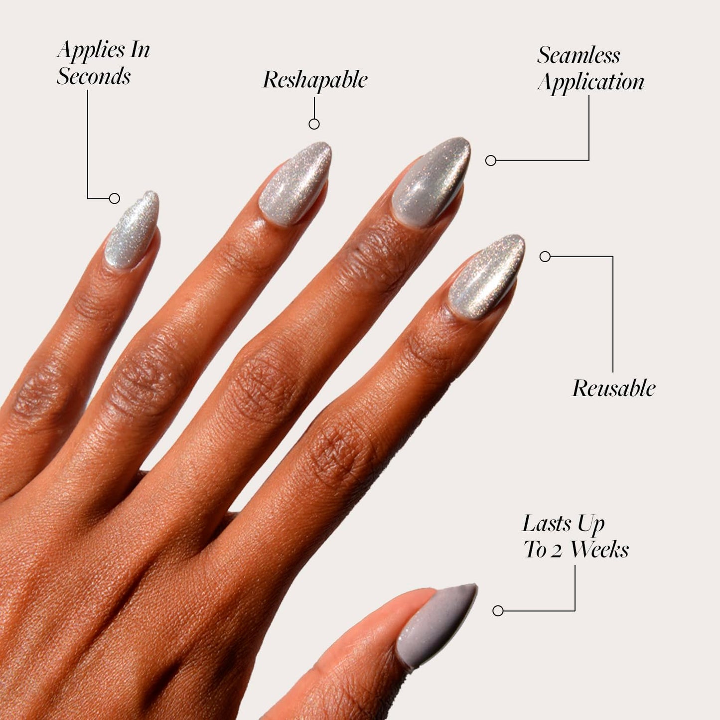 Glamnetic Fall Mauve Press On Nails | Short Oval Salon Quality