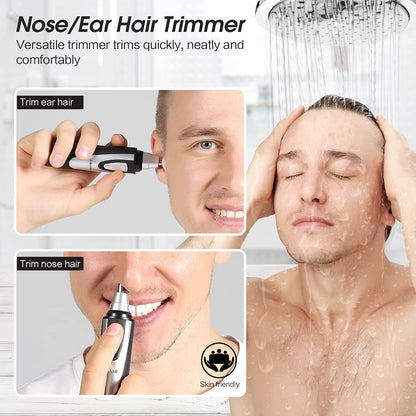 Ear & Nose Hair Trimmer Clipper - Professional, Painless, IPX7 Waterproof for Men & Women