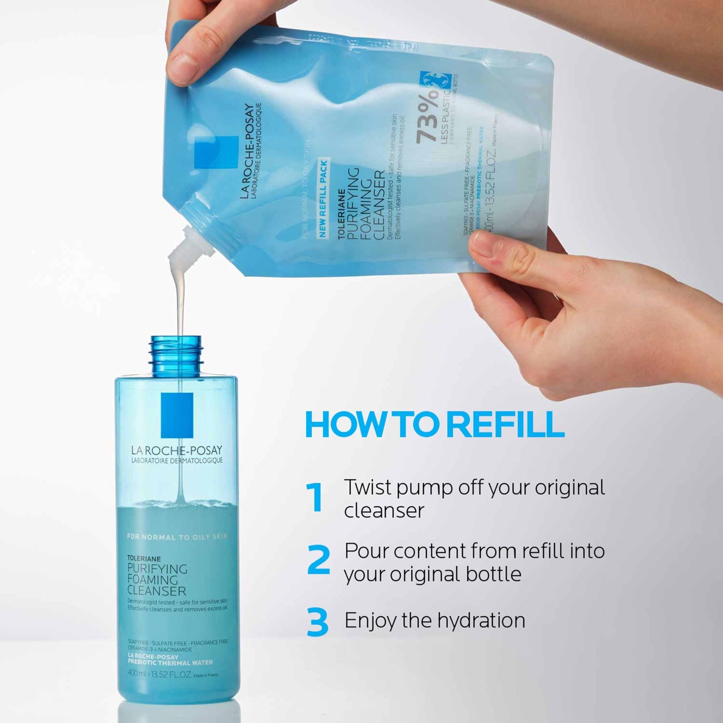 La Roche-Posay Toleriane Purifying Foaming Cleanser | Niacinamide & Ceramides Face Wash for Normal to Oily Sensitive Skin