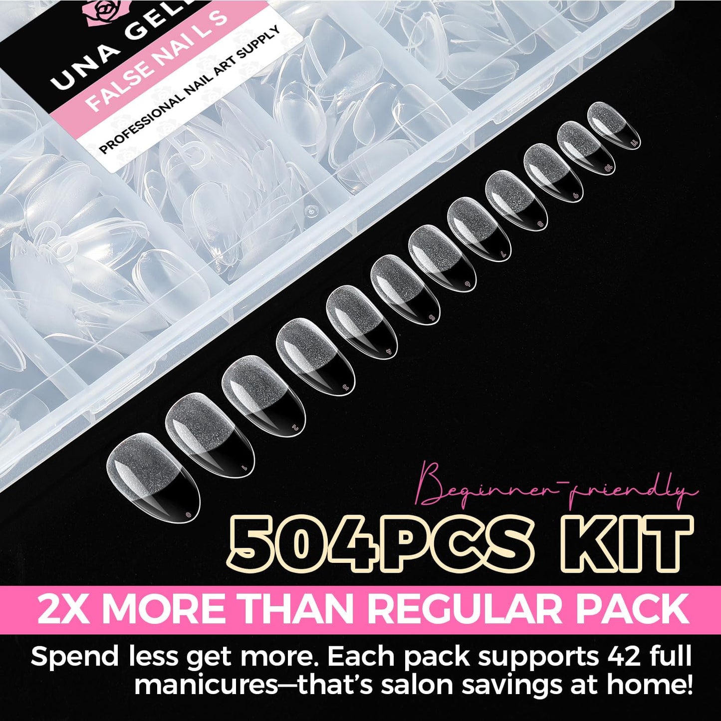 UNA GELLA Solid Gel Nail Glue (40ml) - Strong, Soak-Off Glue for Acrylic, Press-On & Gelly Tips - Lamp Curing Needed