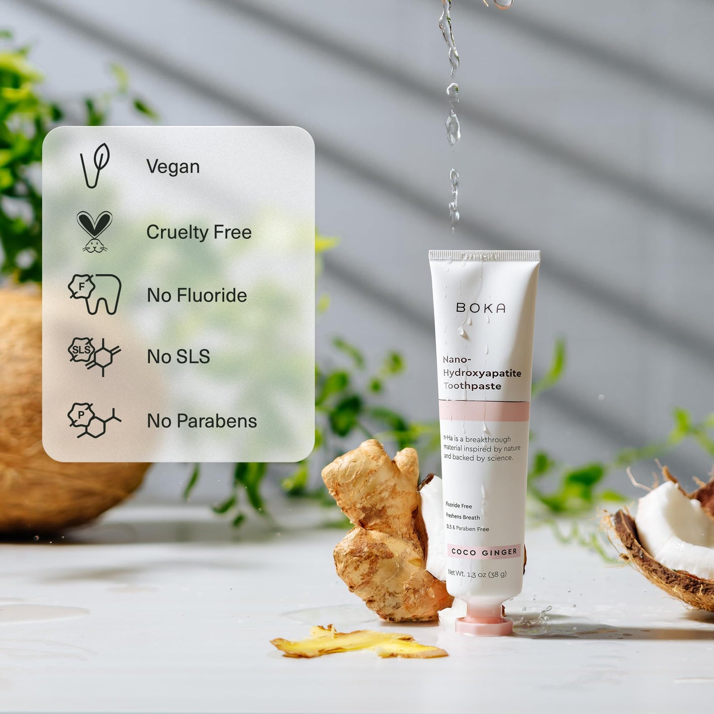 Boka Fluoride-Free Toothpaste with Nano Hydroxyapatite (n-Ha) - Sensitive Teeth, Ela Mint