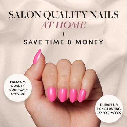 Glamnetic Fall Mauve Press On Nails | Short Oval Salon Quality