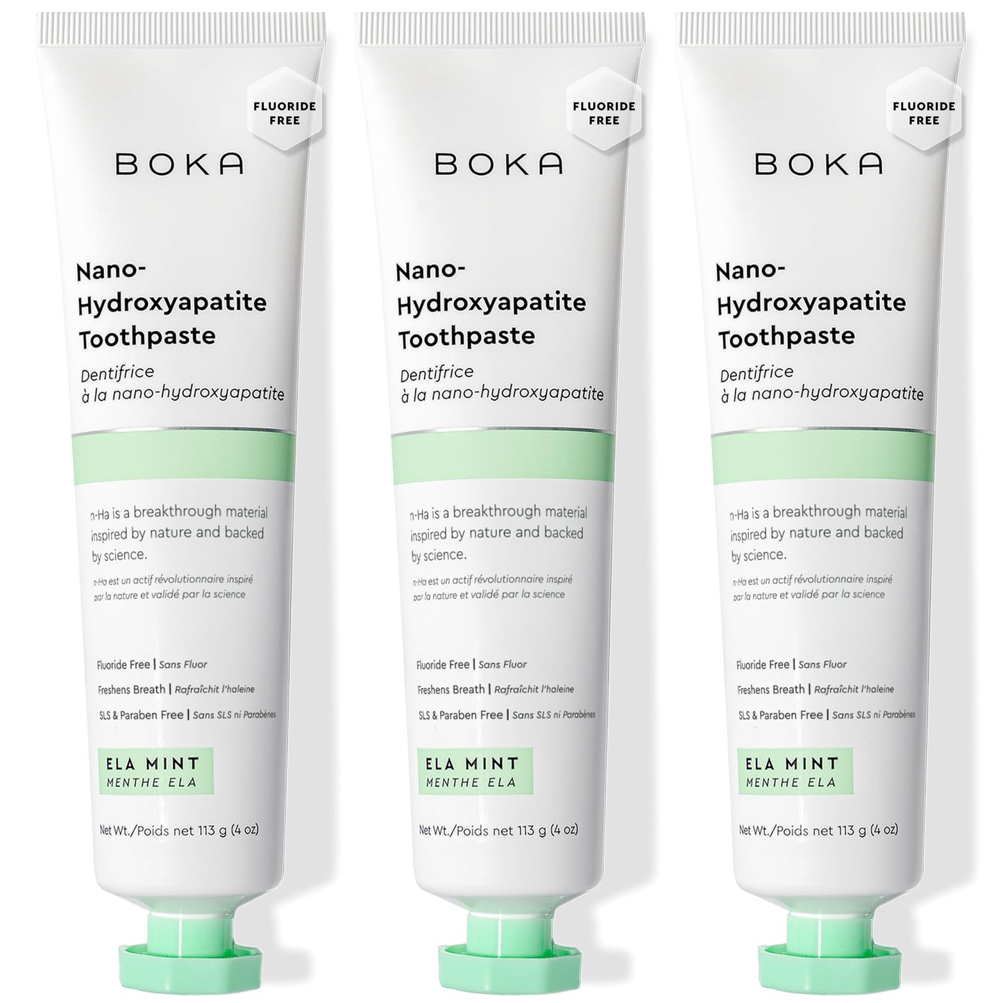 Boka Fluoride-Free Toothpaste with Nano Hydroxyapatite (n-Ha) - Sensitive Teeth, Ela Mint