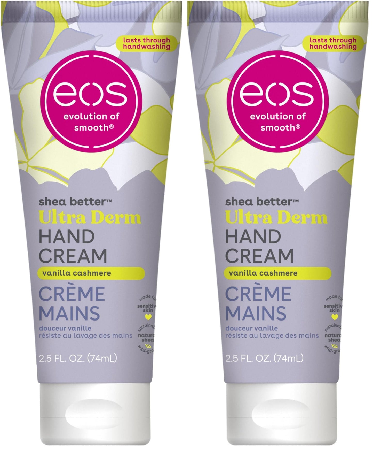 eos Shea Better Hand Cream - Vanilla Cashmere Hand Lotion | 24-Hour Hydration, Non-Greasy & Vegan (2.5 oz)