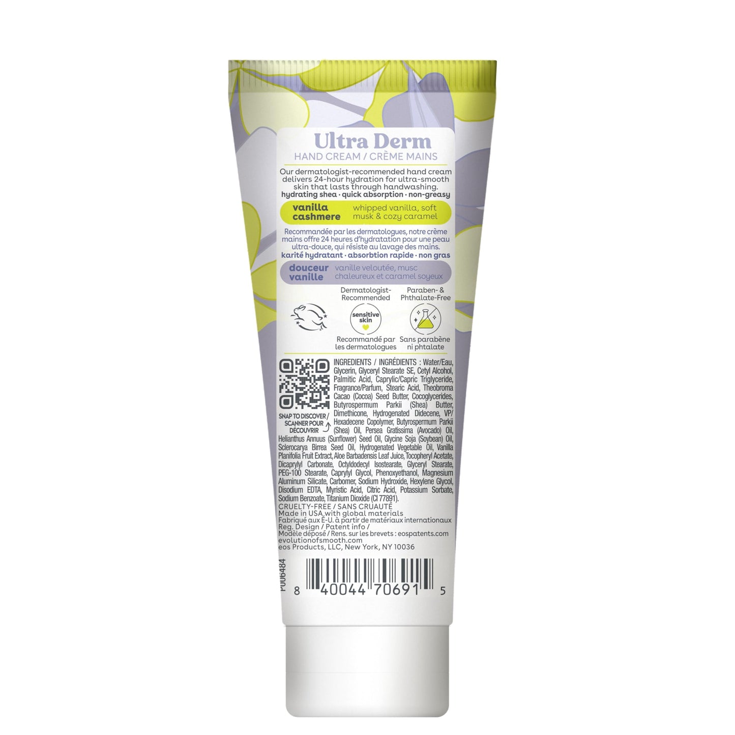 eos Shea Better Hand Cream - Vanilla Cashmere Hand Lotion | 24-Hour Hydration, Non-Greasy & Vegan (2.5 oz)