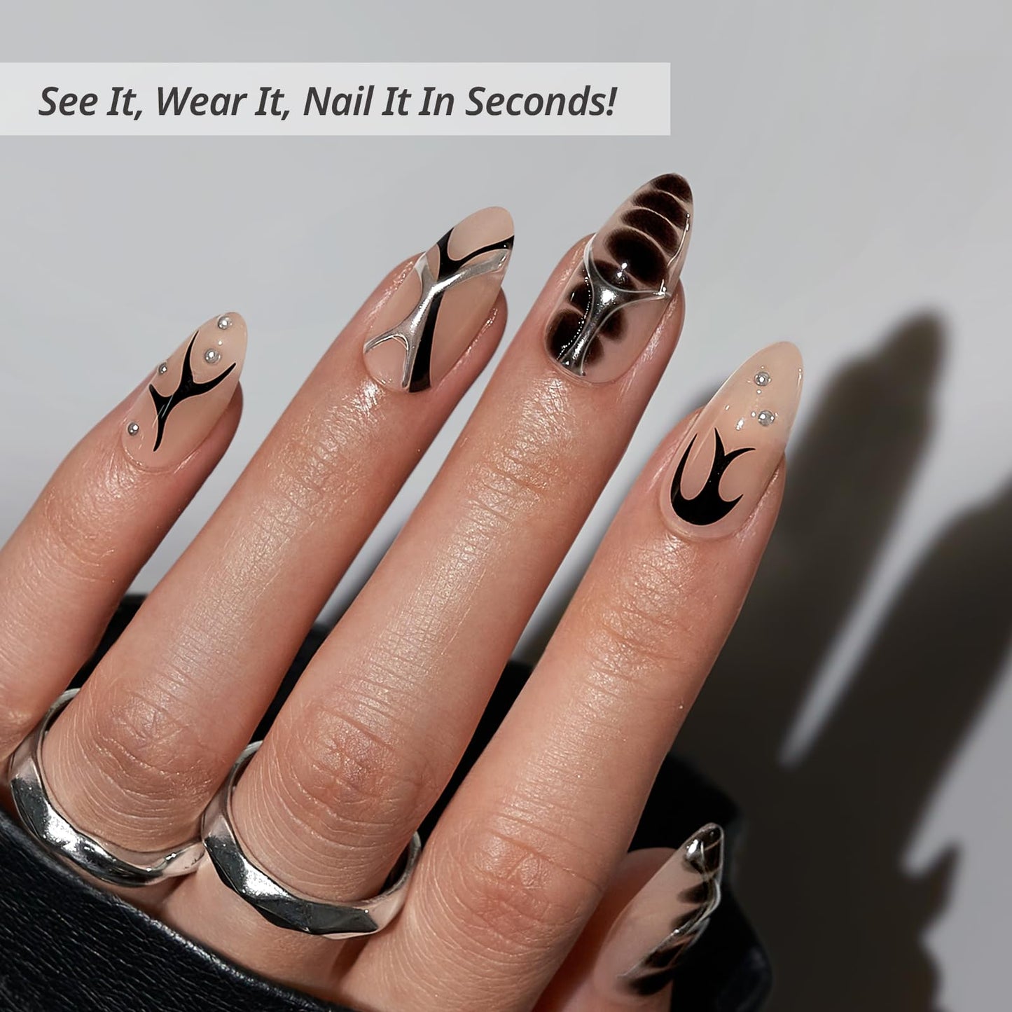 BTArtbox Soft Gel Press On Nails: Short Square Ombre | Vanilla Cream