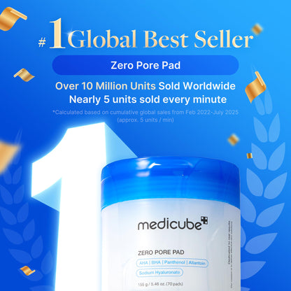 Medicube Zero Pore Pads 2.0 | Deep Pore Cleansing, Sebum Control & Smooth Skin | Korean Skincare for All Skin Types (70 Pads)