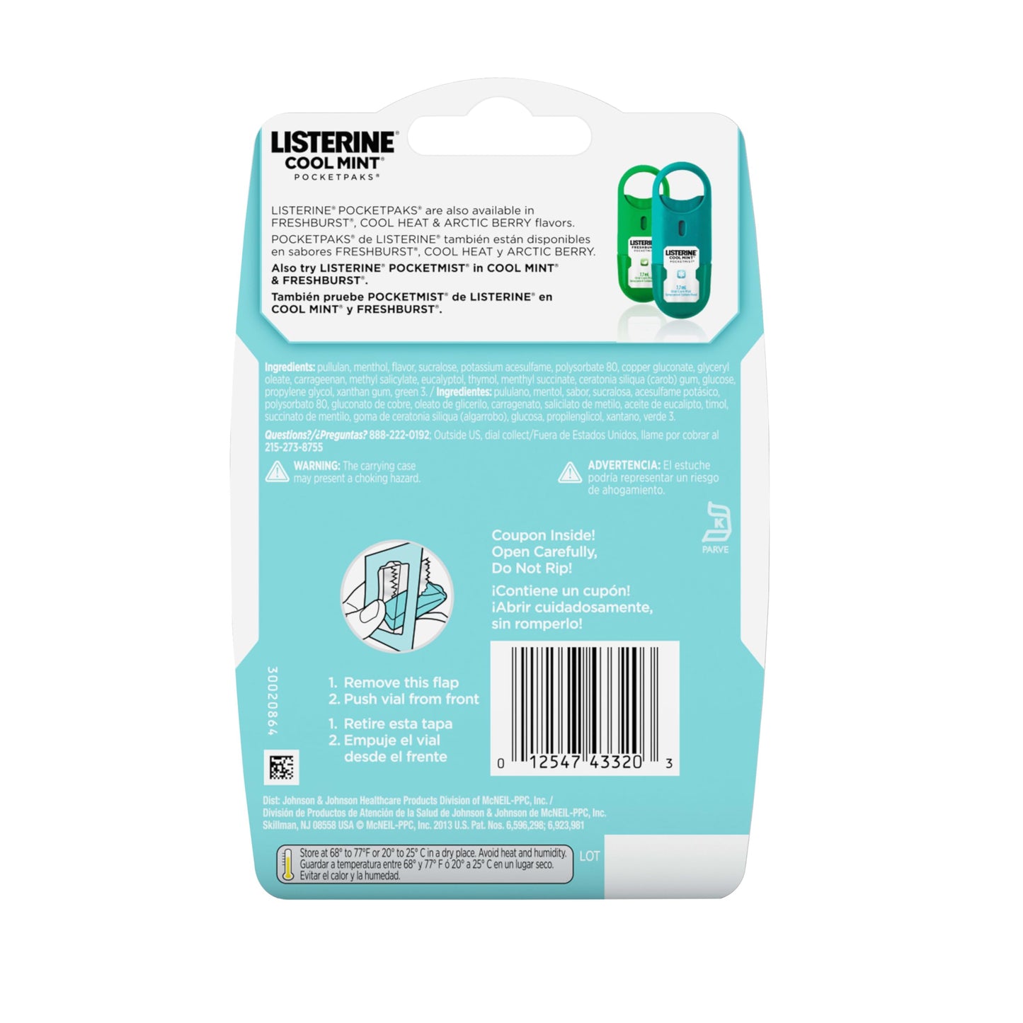 Listerine PocketPaks Cool Mint Breath Strips - Kills 99% of Bad Breath Germs