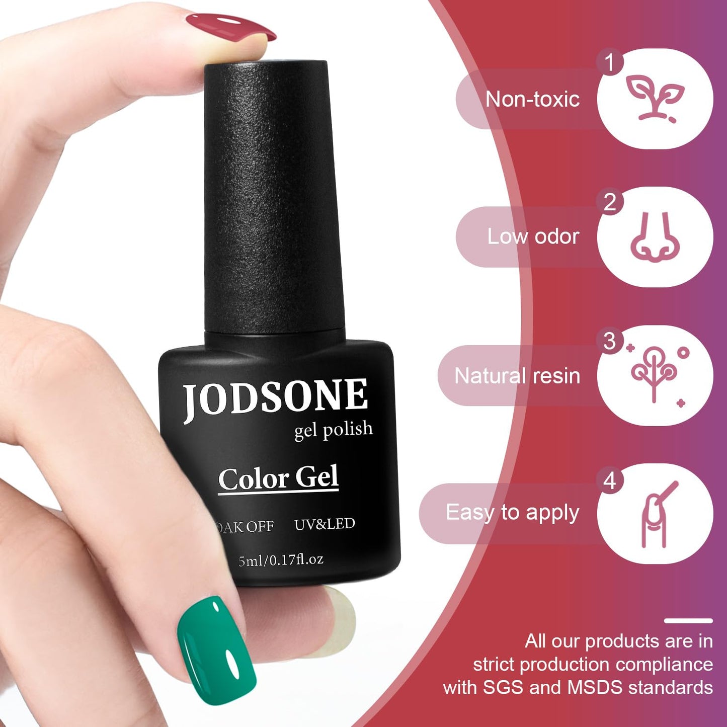JODSONE 32 Color Gel Nail Kit w/ UV Light & 3 Top Coats | Gift Set
