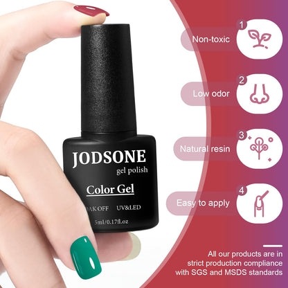 JODSONE 32 Color Gel Nail Kit w/ UV Light & 3 Top Coats | Gift Set