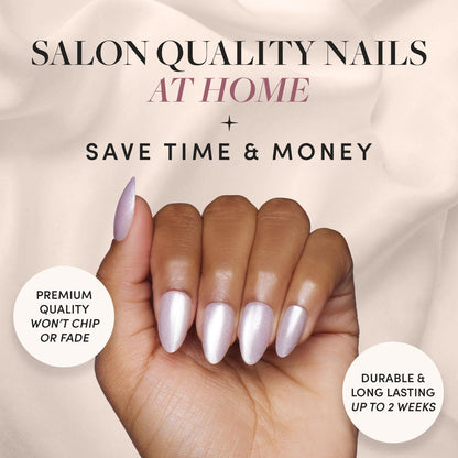 Glamnetic Fall Mauve Press On Nails | Short Oval Salon Quality