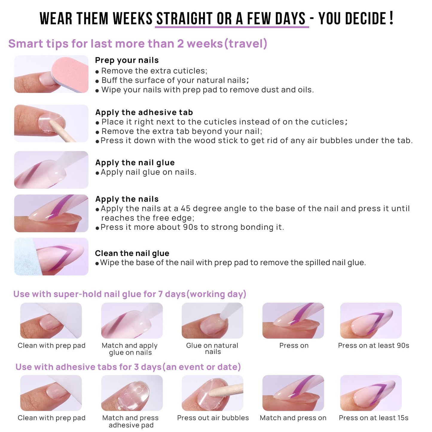 BTArtbox Soft Gel Press On Nails: Short Square Ombre | Vanilla Cream