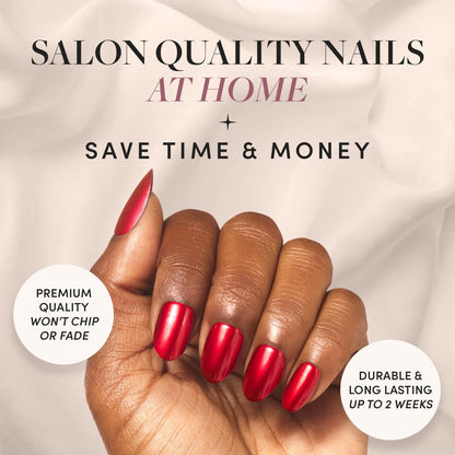 Glamnetic Fall Mauve Press On Nails | Short Oval Salon Quality