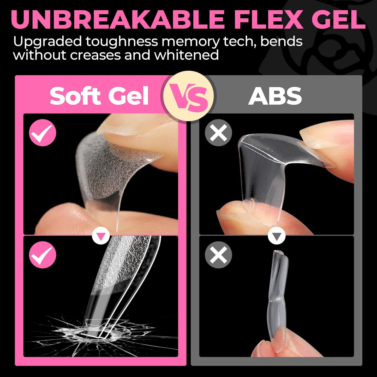 UNA GELLA Solid Gel Nail Glue (40ml) - Strong, Soak-Off Glue for Acrylic, Press-On & Gelly Tips - Lamp Curing Needed