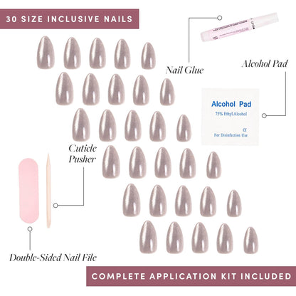 Glamnetic Fall Mauve Press On Nails | Short Oval Salon Quality