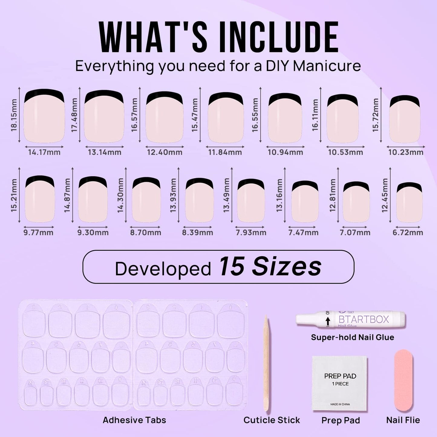 BTArtbox Soft Gel Press On Nails: Short Square Ombre | Vanilla Cream