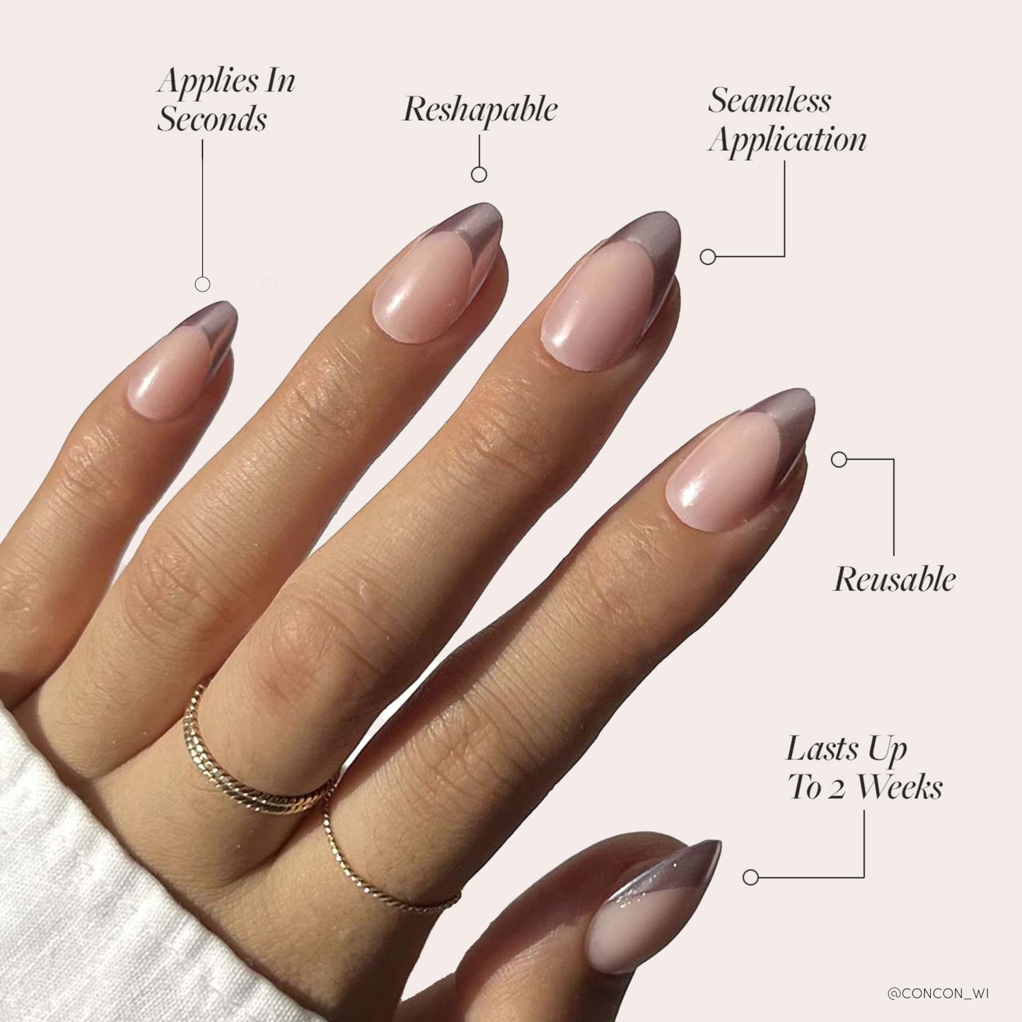 Glamnetic Fall Mauve Press On Nails | Short Oval Salon Quality