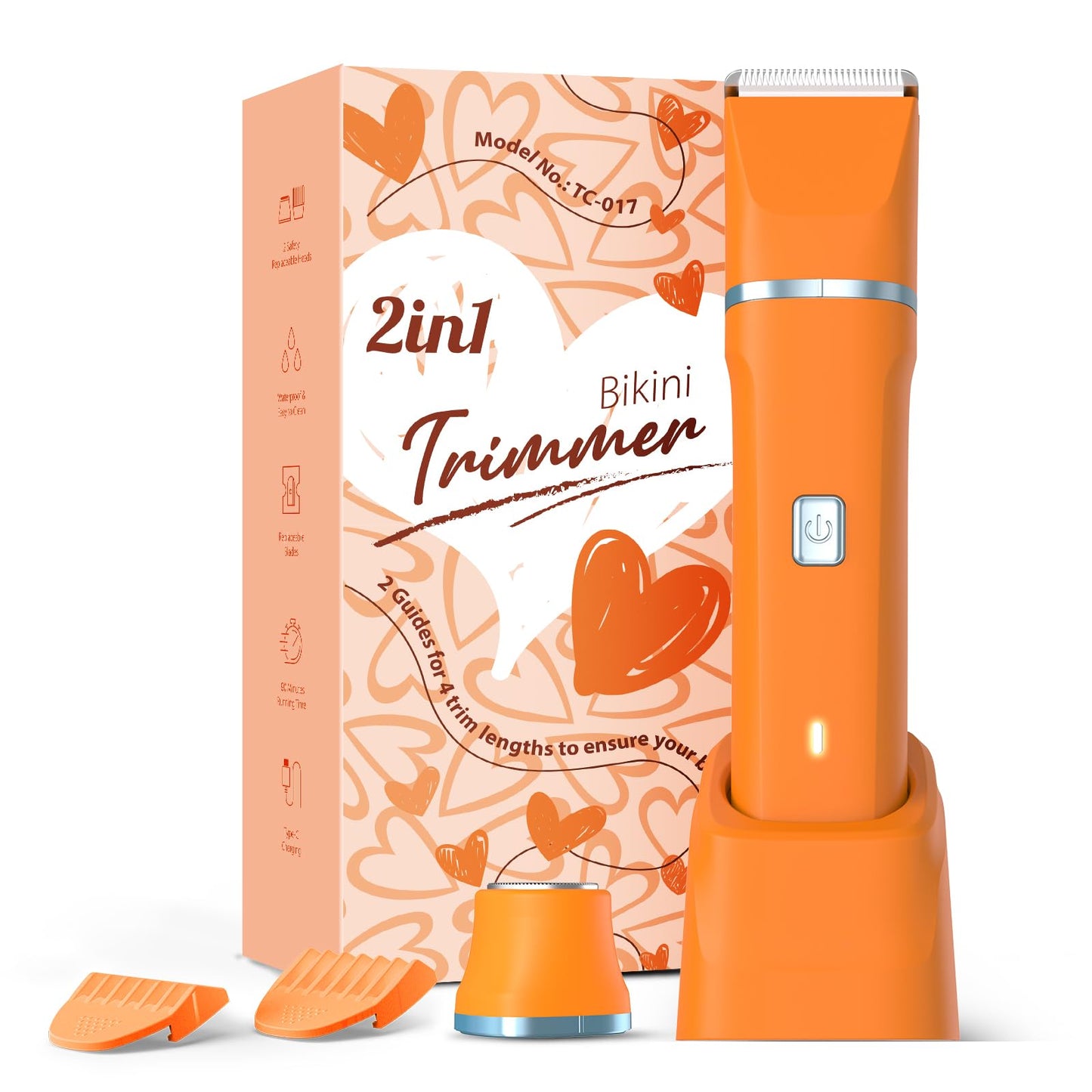 Risina Bikini Trimmer & Electric Razor for Women - Painless, IPX7 Waterproof Body & Facial Shaver