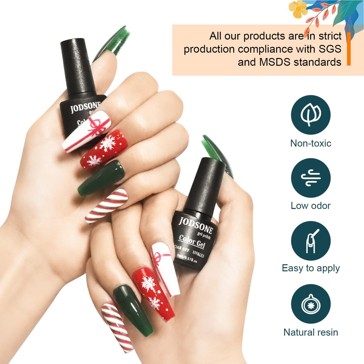 JODSONE 32 Color Gel Nail Kit w/ UV Light & 3 Top Coats | Gift Set