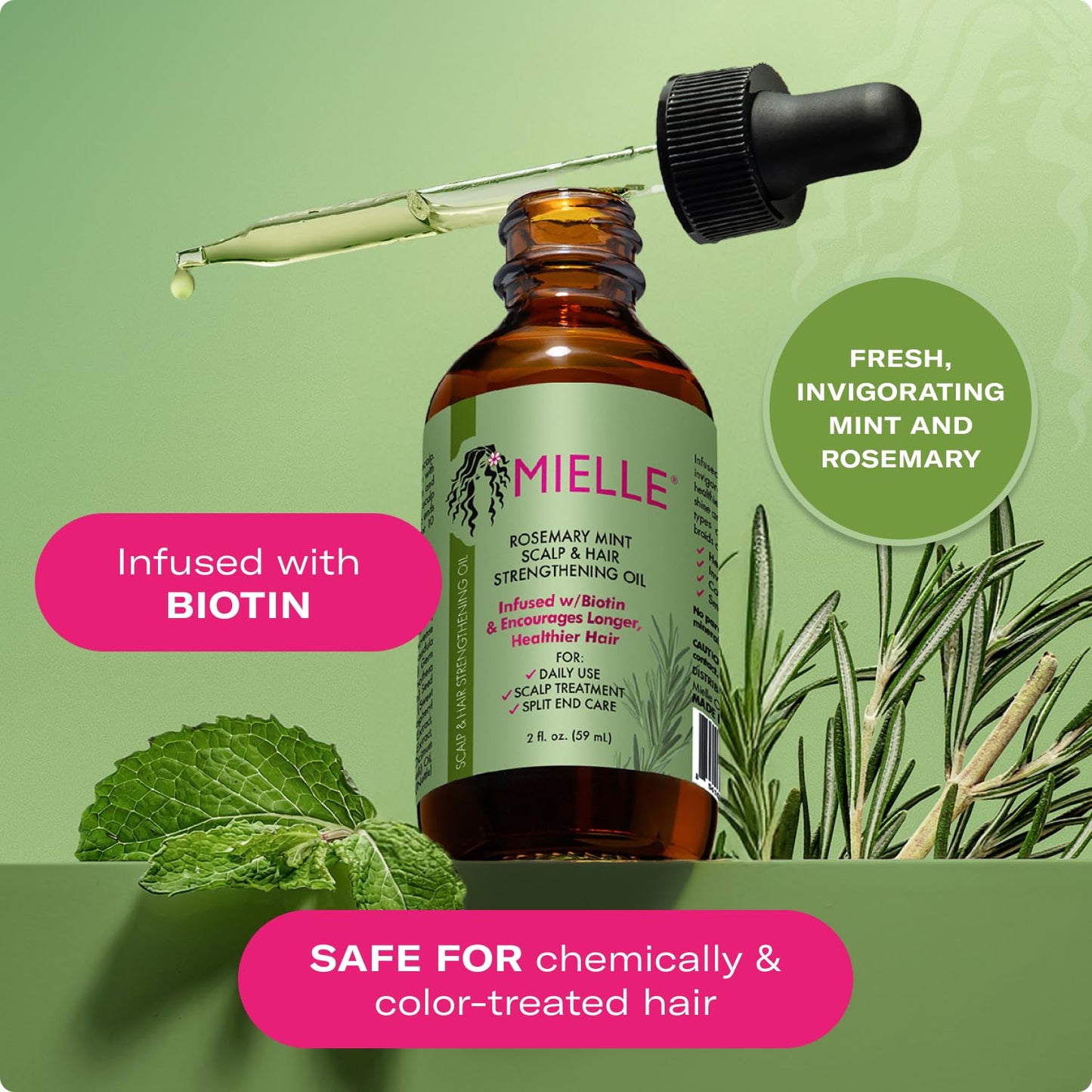 Mielle Rosemary Mint Hair Oil with Biotin for Growth & Scalp