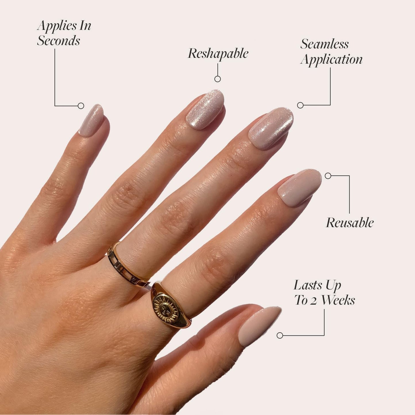 Glamnetic Fall Mauve Press On Nails | Short Oval Salon Quality