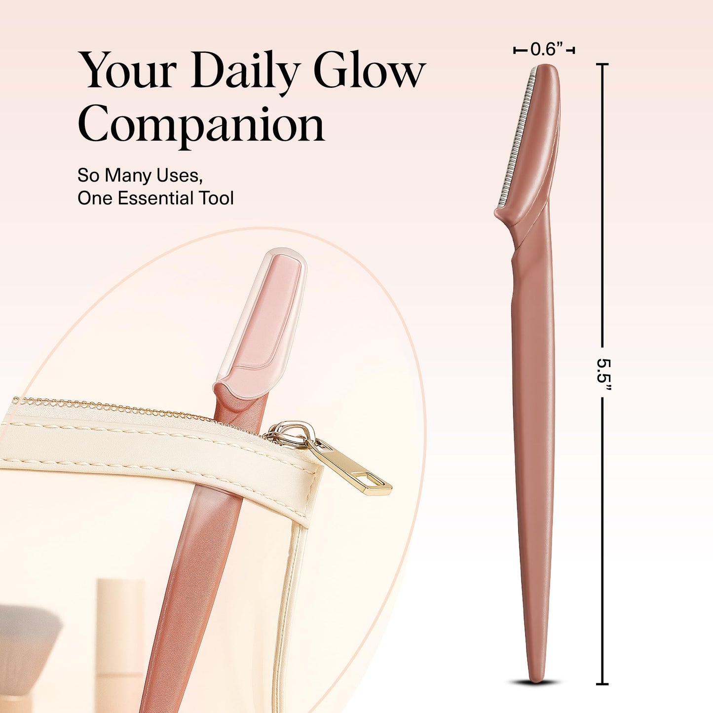 Kitsch Dermaplane Razor for Face & Eyebrow Trimmer – Exfoliating Facial Shaver, Terracotta (12 pcs)