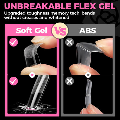 UNA GELLA Solid Gel Nail Glue (40ml) - Strong, Soak-Off Glue for Acrylic, Press-On & Gelly Tips - Lamp Curing Needed