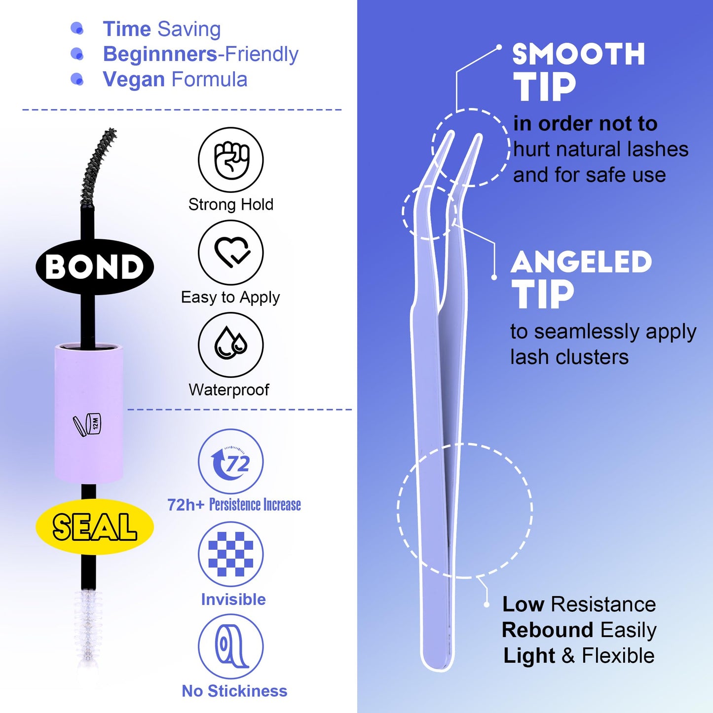 Pawotence Lash Extension Kit DIY 280pcs Lash Clusters Eyelash Extension Kit, 9-16mm 30D 40D Individual Lashes Kit with Lash Bond and Seal, Lash Tweezers for Self Use (30D&40D, 0.07D, 9-16mm, Kit)