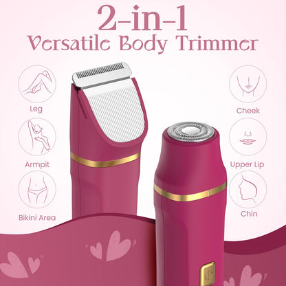 Risina Bikini Trimmer & Electric Razor for Women - Painless, IPX7 Waterproof Body & Facial Shaver
