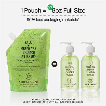 Youth To The People Superfood Facial Cleanser - Kale + Green Tea Daily Face Wash, Vegan, 8oz