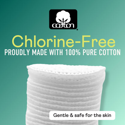 Swisspers Premium Cotton Rounds - 100% Chlorine Free Cotton Face Pads for Makeup, Nail Polish Removal - Dermatologist Tested and Hypoallergenic, Made in USA - 100 Pads (Pack of 3)