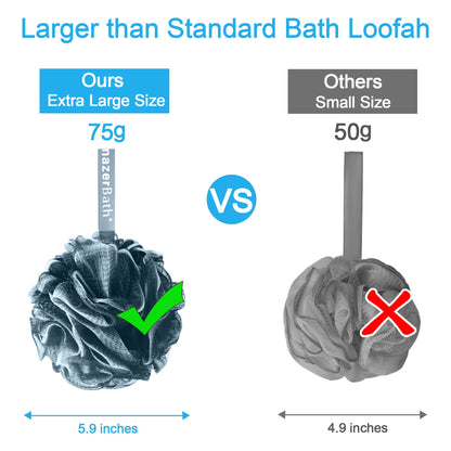 AmazerBath Loofah Sponge 75g/Piece, Exfoliating Bath Sponge Body Scrubber - Loofa Set of 4 Flower Color (Large, Green-Purple)