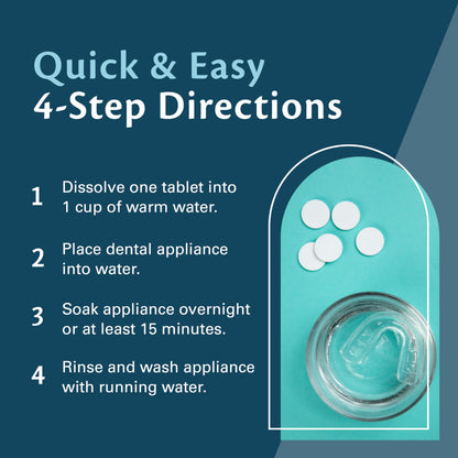 M3 Naturals Extra Strength Retainer & Invisalign Cleaner Tablets - Removes Odor, Stains, Plaque (120 Count)