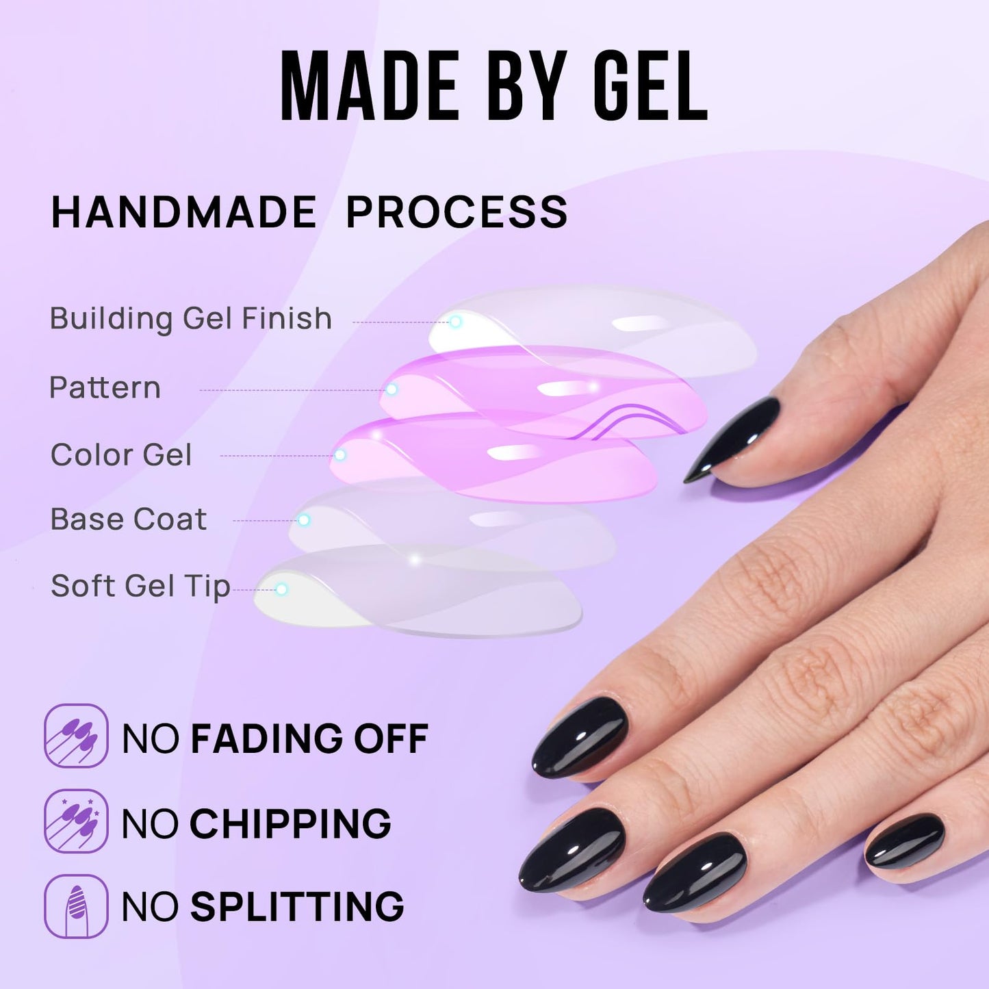BTArtbox Soft Gel Press On Nails: Short Square Ombre | Vanilla Cream