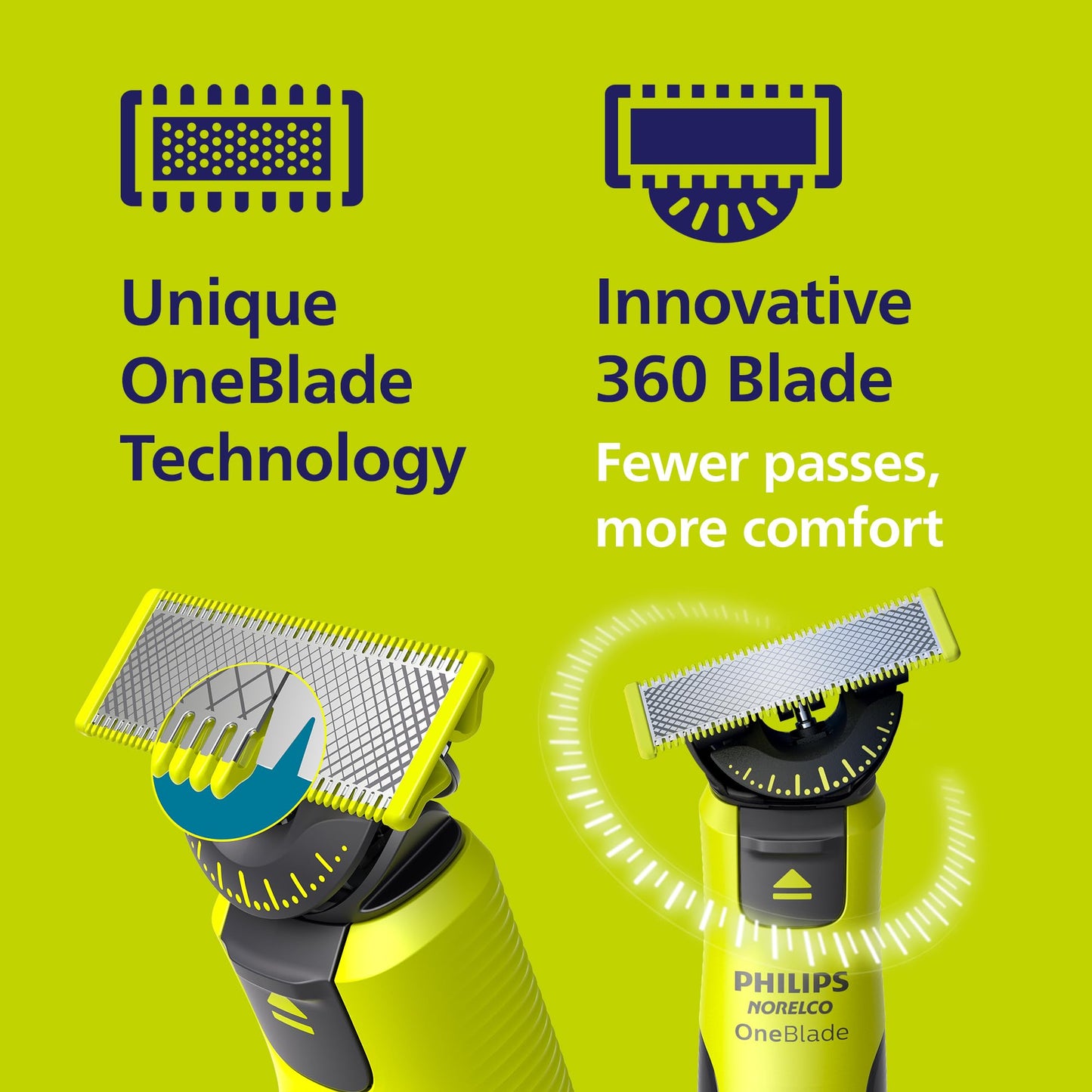 Philips Norelco OneBlade 360 Hybrid Electric Trimmer & Shaver with 5-in-1 Adjustable Comb
