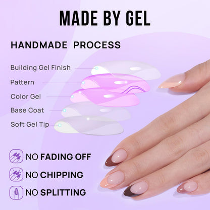 BTArtbox Soft Gel Press On Nails: Short Square Ombre | Vanilla Cream