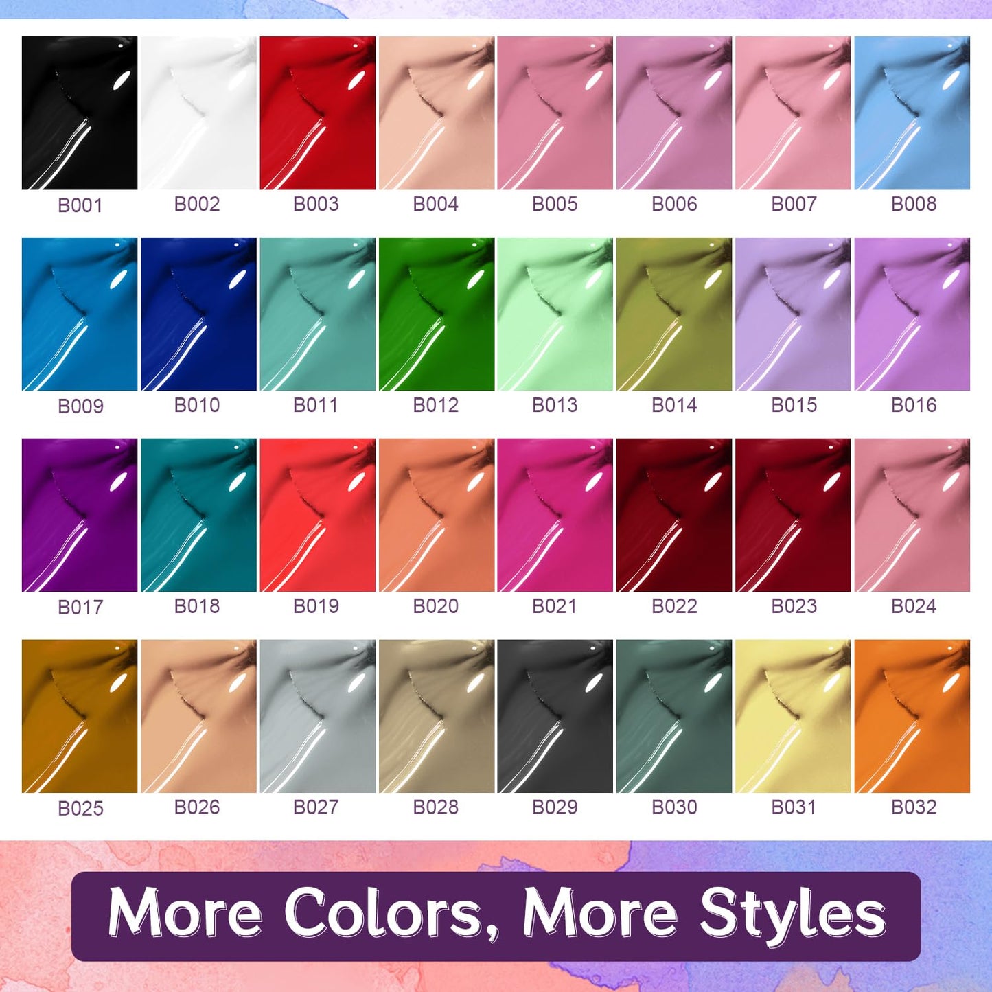 JODSONE 32 Color Gel Nail Kit w/ UV Light & 3 Top Coats | Gift Set