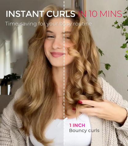 TYMO CURLPRO Automatic Rotating Curling Iron - Beach Waves, Anti-Scald Iron: 72H Beach Waves with Ions