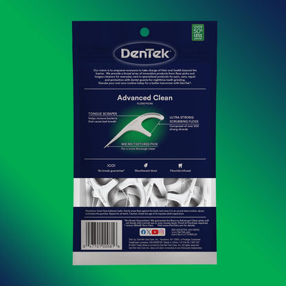 DenTek Triple Clean Advanced Floss Picks - No Break, No Shred Floss with Micro-Textured Pick (150 Ct)
