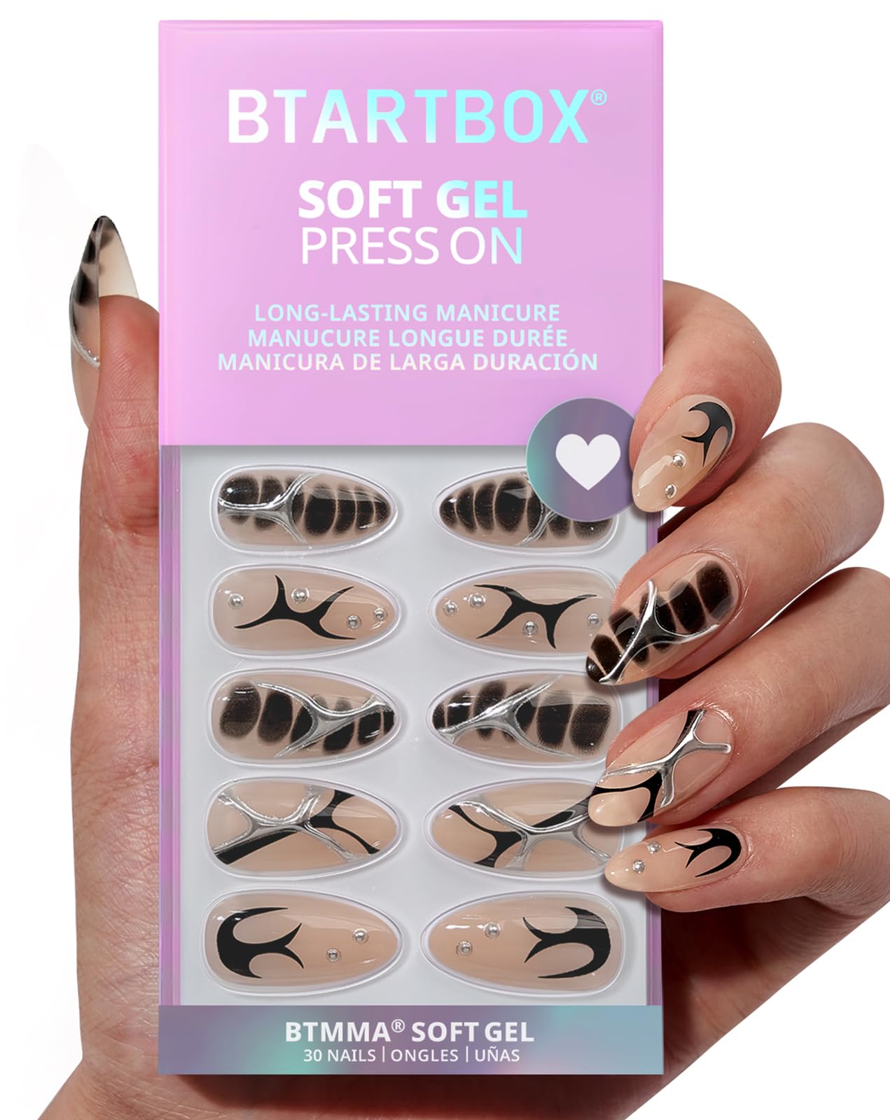 BTArtbox Soft Gel Press On Nails: Short Square Ombre | Vanilla Cream