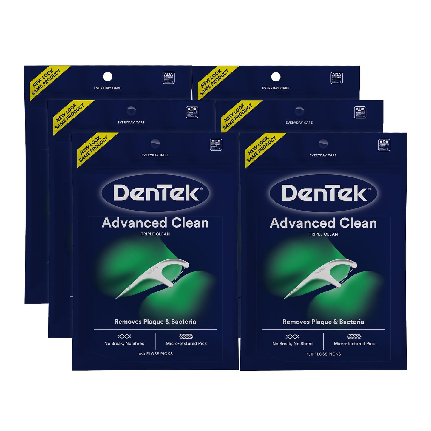 DenTek Triple Clean Advanced Floss Picks - No Break, No Shred Floss with Micro-Textured Pick (150 Ct)