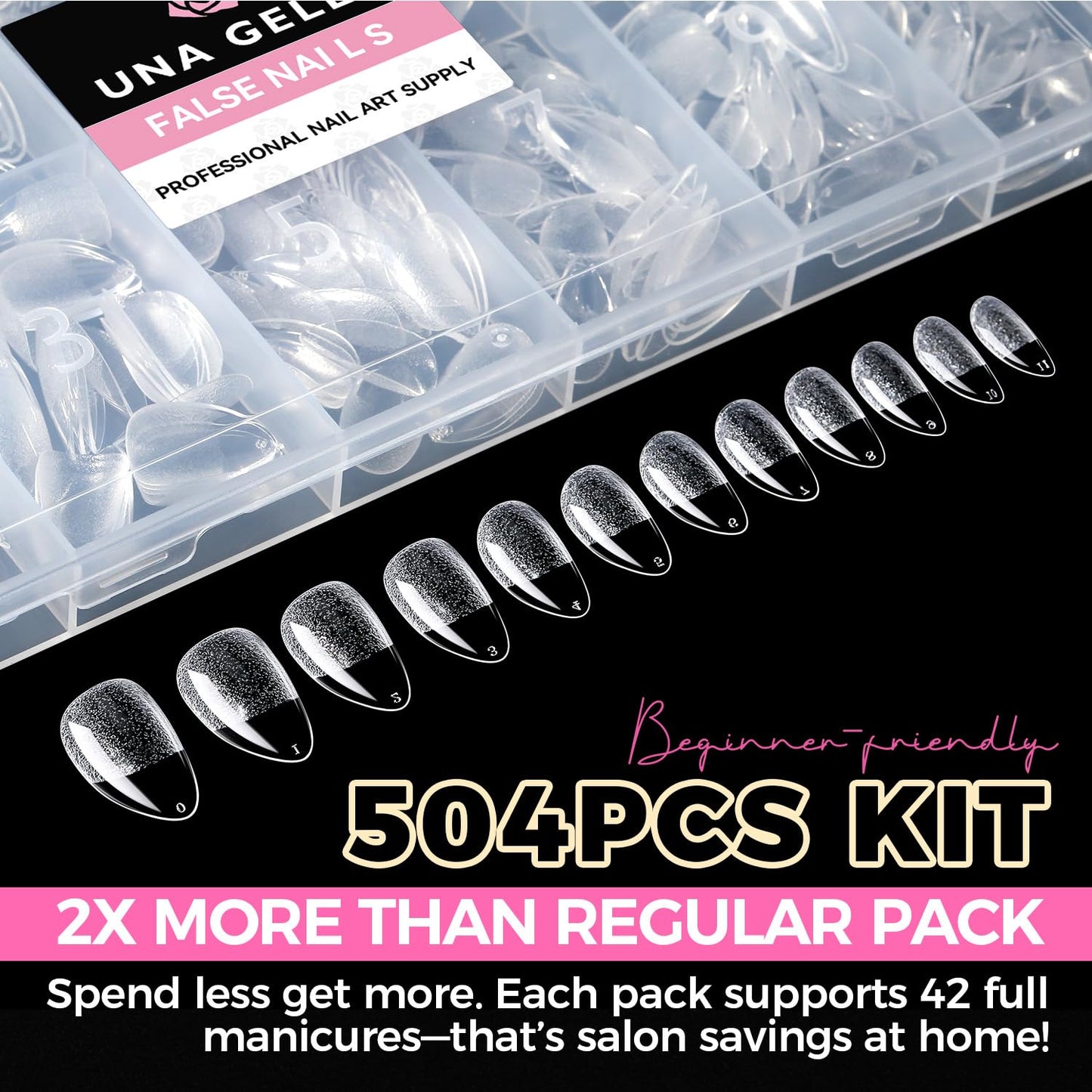 UNA GELLA Solid Gel Nail Glue (40ml) - Strong, Soak-Off Glue for Acrylic, Press-On & Gelly Tips - Lamp Curing Needed