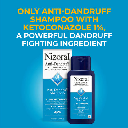 Nizoral Anti-Dandruff Shampoo - 1% Ketoconazole - Clinically Proven Relief for Flaking, Scaling & Itching (7 Fl Oz)