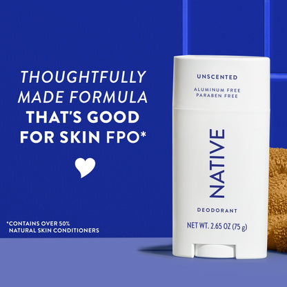 Native Aluminum-Free Deodorant - 72 Hour Odor Control with Shea Butter, Coconut & Vanilla