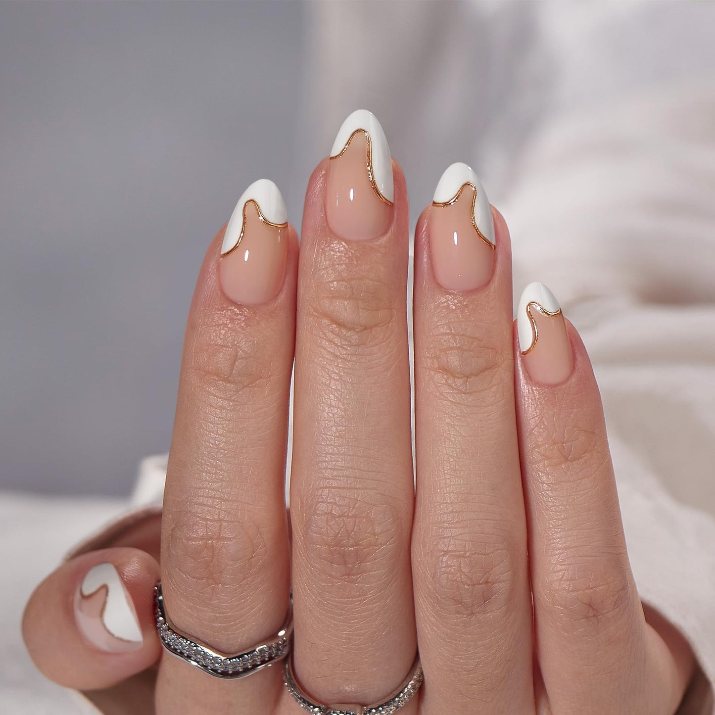 BTArtbox Soft Gel Press On Nails: Short Square Ombre | Vanilla Cream