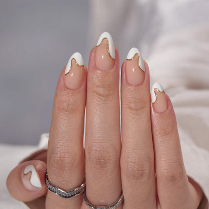 BTArtbox Soft Gel Press On Nails: Short Square Ombre | Vanilla Cream