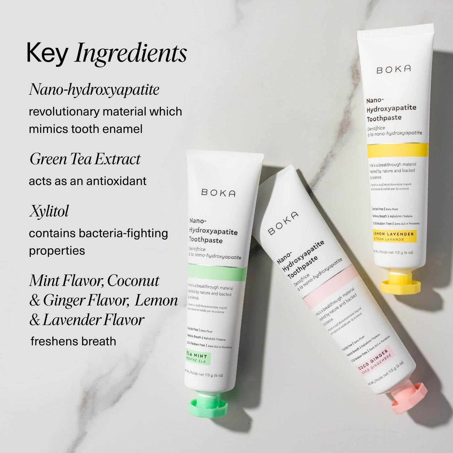 Boka Fluoride-Free Toothpaste with Nano Hydroxyapatite (n-Ha) - Sensitive Teeth, Ela Mint