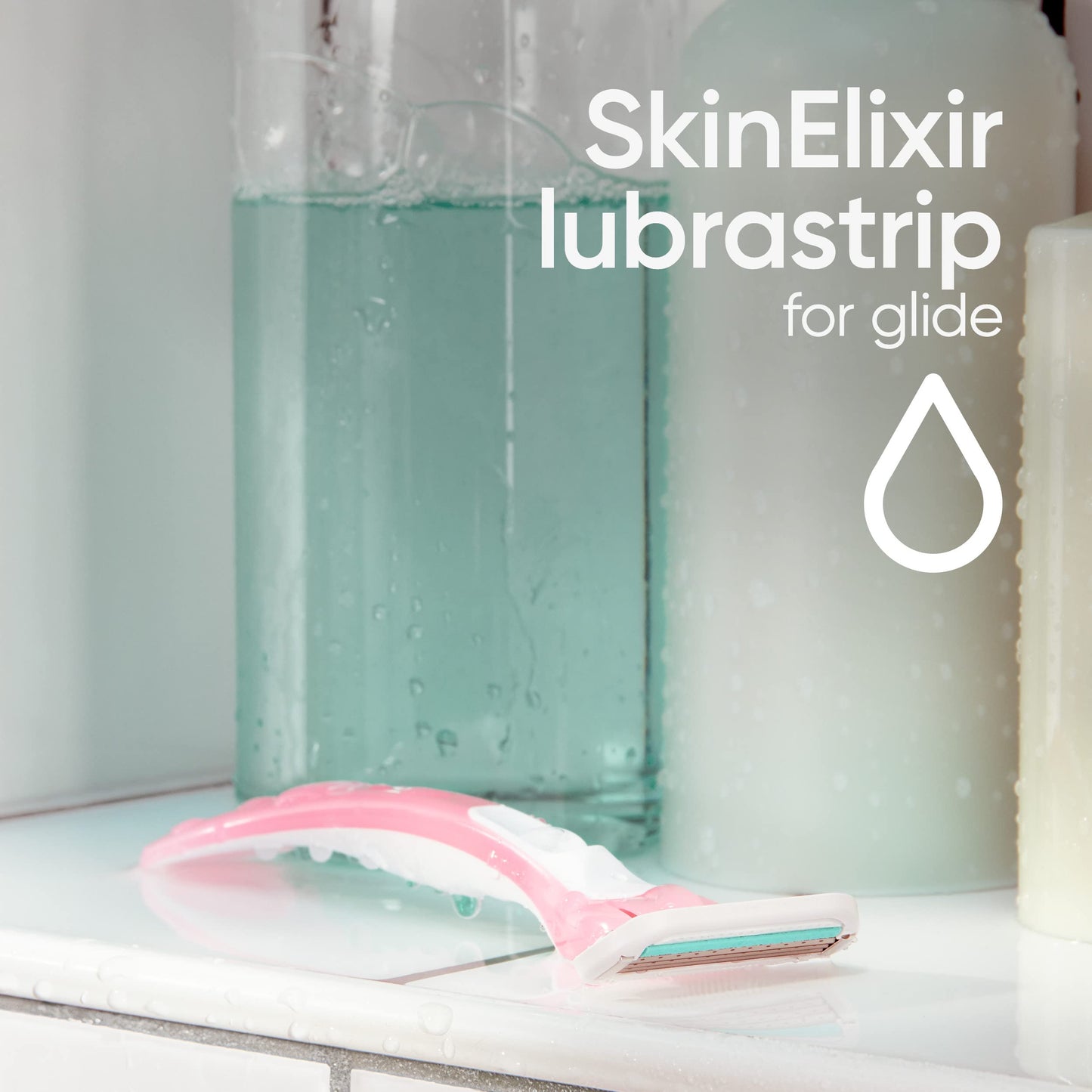 Gillette Venus Sensitive Disposable Razors - 3 Blades, SkinElixir for up to 0% Irritation (3 Count)