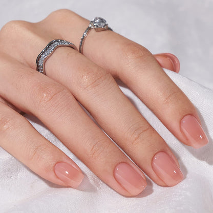 BTArtbox Soft Gel Press On Nails: Short Square Ombre | Vanilla Cream