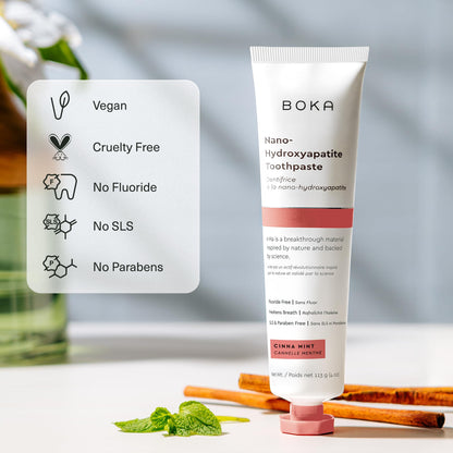 Boka Fluoride-Free Toothpaste with Nano Hydroxyapatite (n-Ha) - Sensitive Teeth, Ela Mint